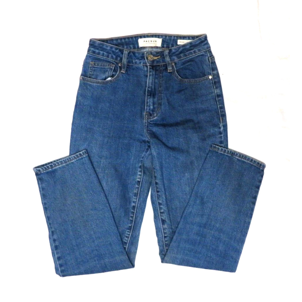 PacSun Mom Jeans Women's High Rise Medium Wash Cotton Denim Blue - Size 23